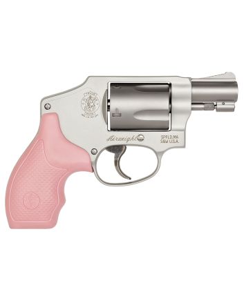 Smith &amp; Wesson 150466 Model 642 Airweight 38 S&amp;W Spl +P 5 Shot 1.88" Stainless Steel Barrel/Cylinder, Matte Silver Aluminum Alloy J-Frame, Pink Polymer Grip, Snag-free Enclosed Hammer, Internal Lock