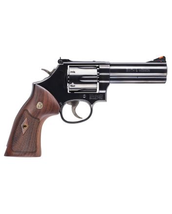Smith &amp; Wesson 150909 Model 586 Classic L-Frame 357 Mag 38 Special +P 6 Shot 4" Blued Carbon Steel Barrel, Blued Cylinder, Blued Carbon Steel Frame, Wood Grip Internal Lock Safety, Exposed Hammer