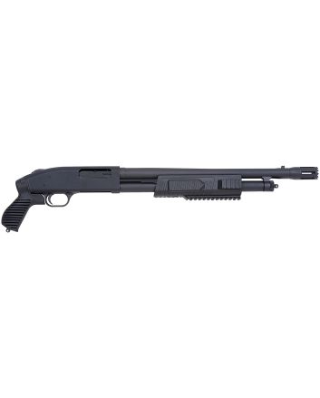 Mossberg 50673 500 FLEX Tactical 12 Gauge Pump 3" 5+1 18.50" Matte Blued Stand-Off Breacher Barrel, Blued Stainless Steel Receiver, Black Fixed w/Pistol Grip Synthetic Stock