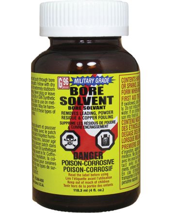 G96 1108 Military Grade Bore Solvent Removes Powder, Lead, Plastic Fouling 4 oz Jar