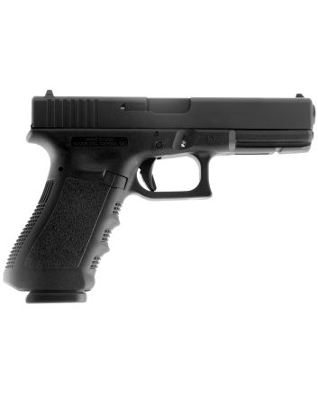 Glock UI1750201 G17 Gen3 Full Size Frame 9mm Luger 10+1 4.48" Black Steel Barrel, Matte Black Serrated Steel Slide, Black Polymer Frame w/Picatinny Rail, Black Texture Finger Groove Grip, USA Made