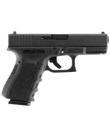 Glock UI1950201 G19 Gen3 Compact 9mm Luger 10+1 4.02" Black Steel Barrel, Matte Black Serrated Slide, Black Polymer Frame w/Accessory Rail, Black Finger Grooved Polymer Grip, Right Hand USA Made