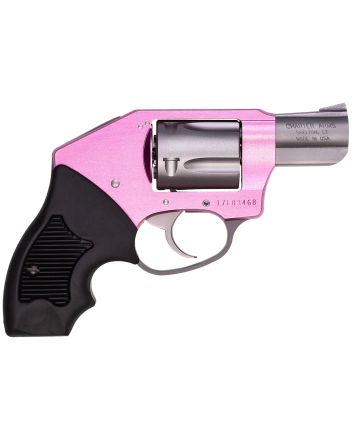Charter Arms 53851 Undercover Lite Chic Lady Small 38 Special 5 Shot 2" High Polished Stainless Steel Barrel &amp; Cylinder, Pink Aluminum Frame w/Black Finger Grooved Rubber Grip, Concealed Hammer