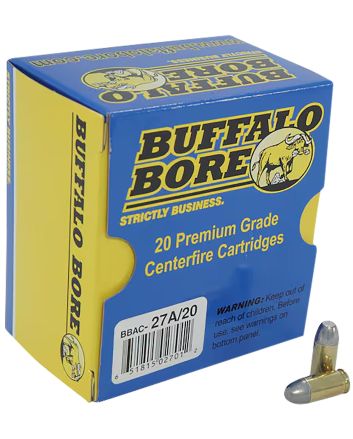 Buffalo Bore Ammunition 27A20 Personal Defense Strictly Business 380ACP +P 100gr Hard Cast Flat Nose 20 Per Box/12 Case