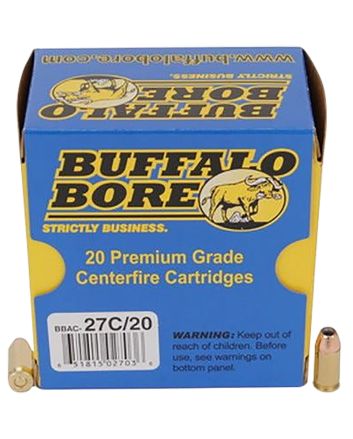 Buffalo Bore Ammunition 27C20 Personal Defense Strictly Business 380ACP +P 90gr Jacketed Hollow Point 20 Per Box/12 Case