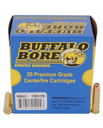 Buffalo Bore Ammunition 19D20 Heavy Strictly Business 357Mag 125gr Jacket Hollow Point 20 Per Box/12 Case