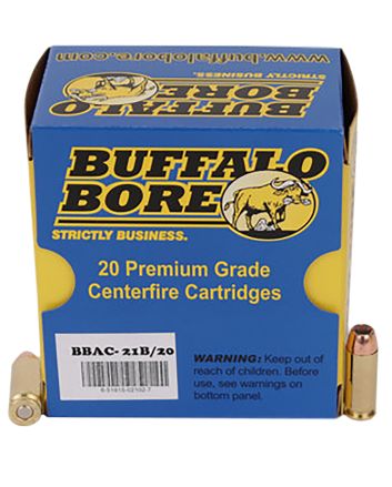 Buffalo Bore Ammunition 21B20 Heavy Strictly Business 10mmAuto 180gr Jacket Hollow Point 20 Per Box/12 Case