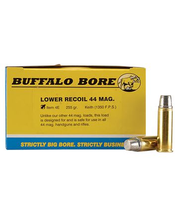 Buffalo Bore Ammunition 4E20 Low Recoil Strictly Business 44Rem Mag 255gr Hard Cast 20 Per Box/12 Case