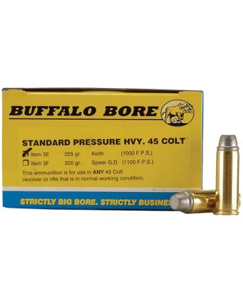 Buffalo Bore Ammunition 3E20 Standard Pressure Strictly Business 45Colt 255gr Gas Checked Soft Cast 20 Per Box/12 Case