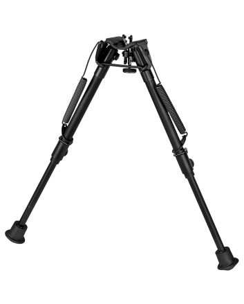 Harris Bipods L1A2 Non-Swivel L Swivel Stud, 9-13", Black Steel/Aluminum, Rubber Feet