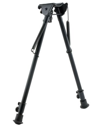 Harris Bipods H1A2 Non-Swivel H Swivel Stud, 13.50-23" Black Steel/Aluminum, Rubber Feet