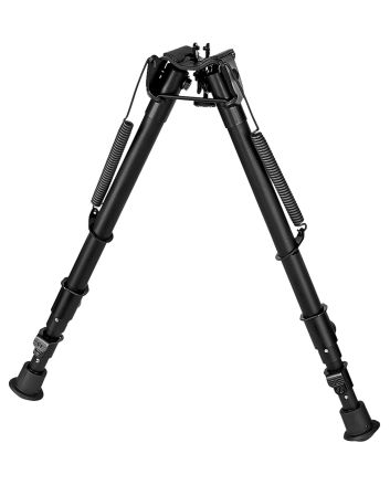 Harris Bipods 251A2 Non-Swivel 25 Swivel Stud, 12-25", Black Steel/Aluminum, Rubber Feet