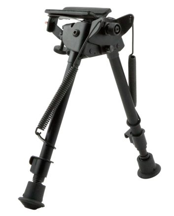 Harris Bipods LMS Swivel L Swivel Stud, 9-13", Black Steel/Aluminum, Notched Legs, Rubber Feet