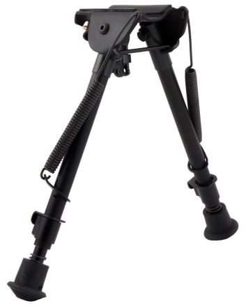 Harris Bipods LM1A2 Non-Swivel L Swivel Stud, 9-13", Black Steel/Aluminum, Notched Legs, Rubber Feet