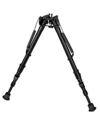 Harris Bipods 25C1A2 Non-Swivel 25C Swivel Stud, 13.50-27", Black Steel/Aluminum, Rubber Feet