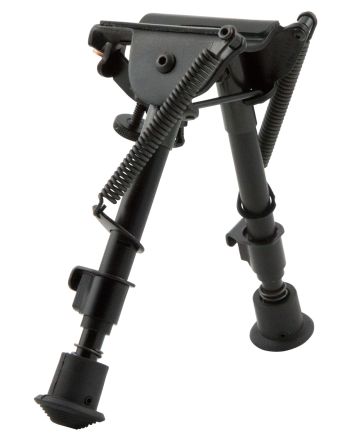Harris Bipods BRM1A2 Non-Swivel BR Swivel Stud, 6-9", Black Steel/Aluminum, Notched Legs, Rubber Feet