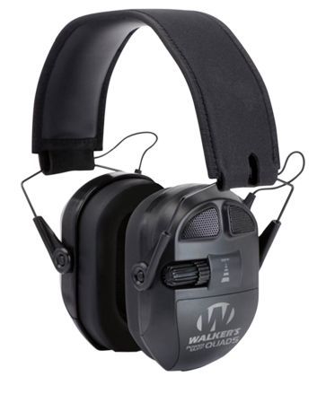 Walker's GWPXPMQB Ultimate Power Quad Muff 26 dB Over the Head Black Polymer
