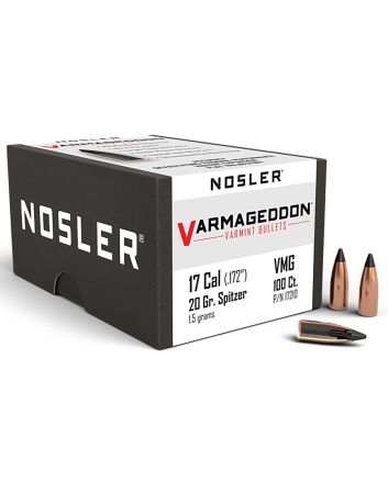 Nosler 17210 Varmageddon17Cal 20gr Flat Base Tipped 100/Box