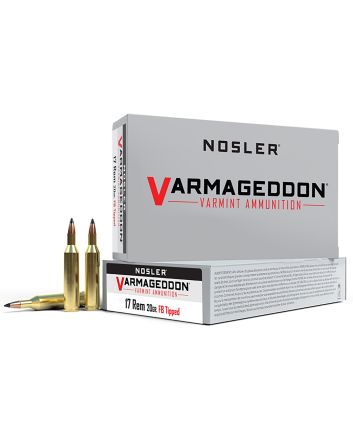 Nosler 65105 Varmageddon17Rem 20gr Flat Base Tipped 20 Per Box/20 Case