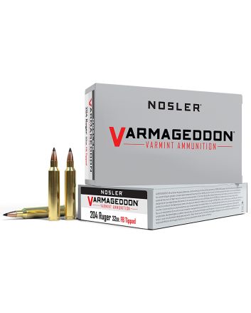 Nosler 65115 Varmageddon204Ruger 32gr Flat Base Tipped 20 Per Box/20 Case