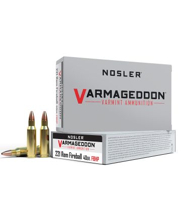 Nosler 65120 Varmageddon221RemFireball 40gr Flat Base Hollow Point 20 Per Box/20 Case