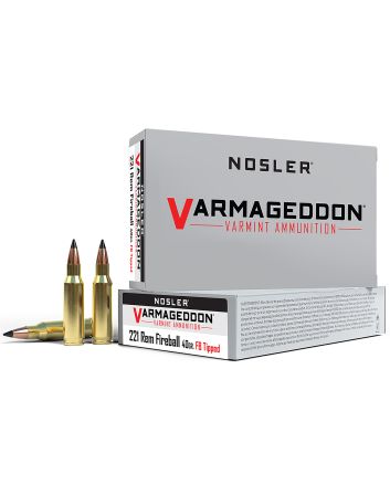 Nosler 65125 Varmageddon221RemFireball 40gr Flat Base Tipped 20 Per Box/20 Case