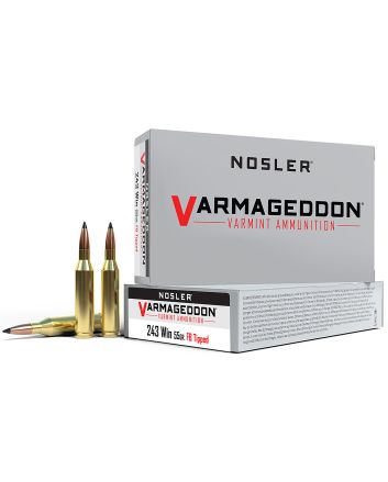 Nosler 65165 Varmageddon243Win 55gr Flat Base Tipped 20 Per Box/10 Case