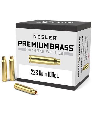 Nosler 10098 Premium Brass Unprimed Cases 223Rem Rifle Brass 100/Box