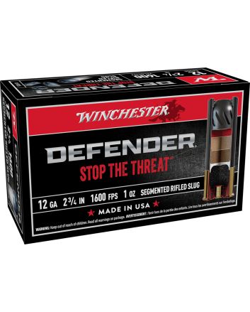 Winchester Ammo S12PDX1S PDX1 Defender12Gauge 2.75" 1oz Rifled Slug Shot 10 Per Box/10 Case