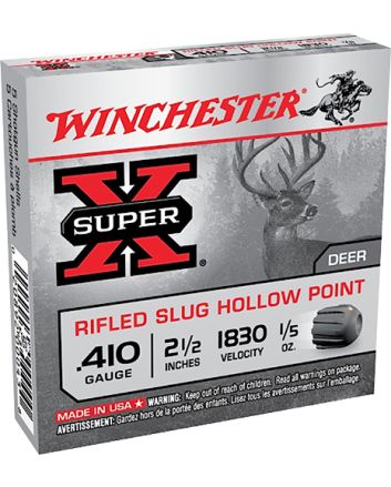 Winchester Ammo X41RS5VP Super X410Gauge 2.50" 1/5oz Rifled Slug Shot 15 Per Box/10 Case *Value Pack