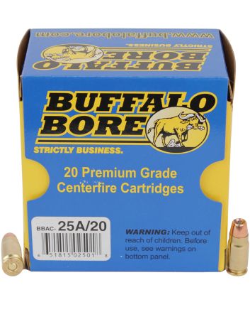 Buffalo Bore Ammunition 25A20 Heavy Strictly Business 357Sig 125gr Jacketed Hollow Point 20 Per Box/12 Case