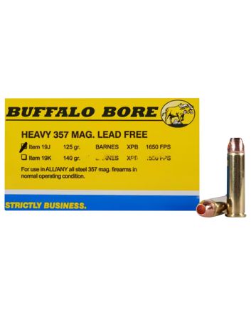 Buffalo Bore Ammunition 19J20 Buffalo-Barnes Strictly Business 357Mag 125gr Barnes VOR-TX XPB Lead Free 20 Per Box/12 Case