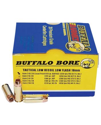 Buffalo Bore Ammunition 21D20 Buffalo-Barnes Strictly Business 10mmAuto 155gr Barnes TAC-XP Lead Free 20 Per Box/12 Case