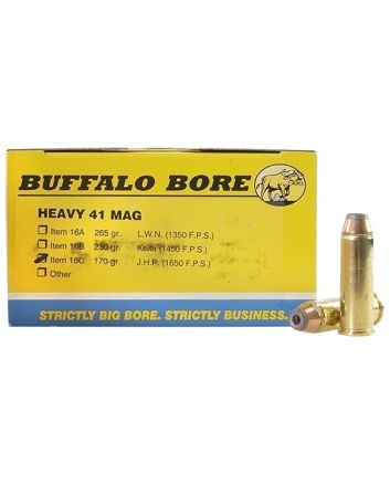 Buffalo Bore Ammunition 16C20 Heavy Strictly Business 41Rem Mag 170gr Jacket Hollow Point 20 Per Box/12 Case