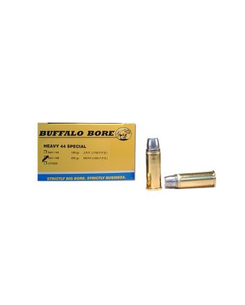 Buffalo Bore Ammunition 14B20 Heavy Strictly Business 44S&amp;W Spl 255gr Hard Cast Semi Wadcutter 20 Per Box/12 Case