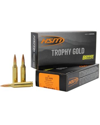 HSM 24395VLD Trophy Gold Extended Range 243 Win 95 gr Berger Hunting VLD Match 20 Per Box/ 25 Case