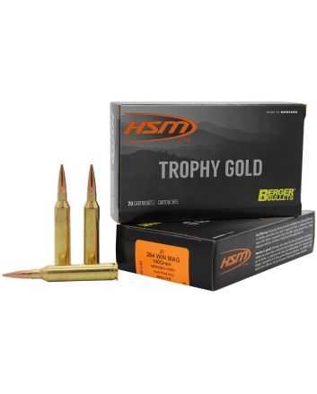 HSM 264WM140VLD Trophy Gold Extended Range 264 Win Mag 140 gr Berger Hunting VLD Match 20 Per Box/ 20 Case