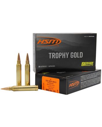 HSM 300WM210VLD Trophy Gold Extended Range 300 Win Mag 210 gr Berger Hunting VLD Match 20 Per Box/ 20 Case