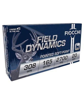 Fiocchi 308D Field Dynamics308Win 165gr Pointed Soft Point 20 Per Box/10 Case