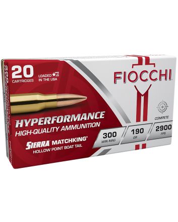 Fiocchi 300WMMKE Hyperformance Compete 300Win Mag 190gr Sierra MatchKing BTHP 20 Per Box/10 Case