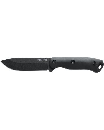 Ka-Bar BK16 Becker4.38" Fixed Drop Point Plain Black 1095 Cro-Van Blade, Black Ultramid Handle, Includes Sheath