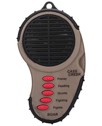 Cass Creek CC034 Ergo ElectronicBoar Call, 5 Authentic Sounds, Brown Plastic, Includes Belt Clip &amp; External Speaker Input Jack