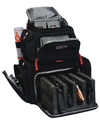 GPS Bags 1711BP HandgunnerBlack 1000D Nylon Holds 4 Handguns