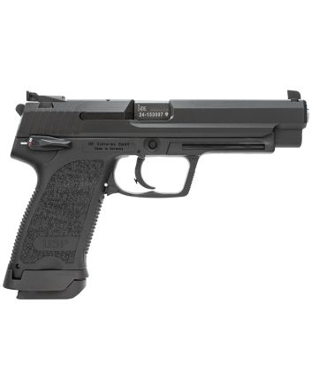 HK 81000363 USP Expert V1 9mm Luger 18+1, 5.19" Black Polygonal Rifled Barrel, Black Serrated Steel Slide, Black Polymer Frame, Black Polymer Grip Ambidextrous