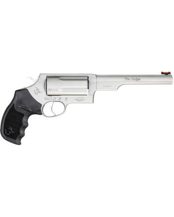 Taurus 2441069MAG Judge Magnum Compact Frame 45 Colt (Long Colt)/410 Gauge 5rd 6.50" Matte Stainless Steel Barrel, Cylinder &amp; Frame, Black Ribber Grip, Transfer Bar Safety, Exposed Hammer