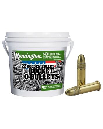 Remington Ammunition 21231 Golden Bullet Bucket O Bullets 22LR 36gr Plated Hollow Point 1400 Per Box/4 Case *Bucket