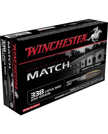 Winchester Ammo S338LM Match338LapuaMag 250gr Sierra MatchKing BTHP 20 Per Box/10 Case