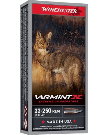 Winchester Ammo X22250P Varmint X22-250Rem 55gr Polymer Tip Rapid Expansion 20 Per Box/10 Case