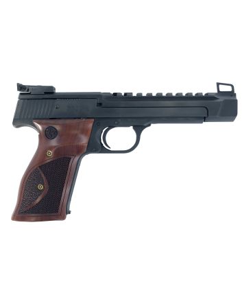 Smith &amp; Wesson 178031 41 Performance Center Full Size Frame 22 LR 10+1, 5.50" Blued Button Rifled/Picatinny Rail Barrel, Blued Serrated Slide &amp; Frame, Custom Wood Target Grip, Thumb Safety