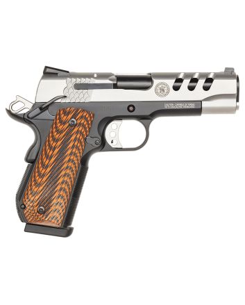 Smith &amp; Wesson 170344 1911 Performance Center45 ACP 4.25" Throated Barrel 8+1, Black Scandium Frame, Ported Matte Stainless Steel Slide, G10 Custom Wood Grip, Ambidextrous Safety